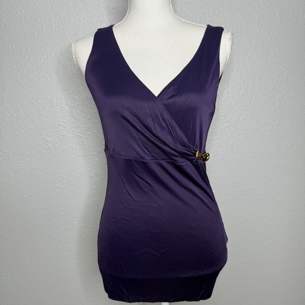 Gucci Plum Purple‎ Tank top with Gucci Gold hardware -cp